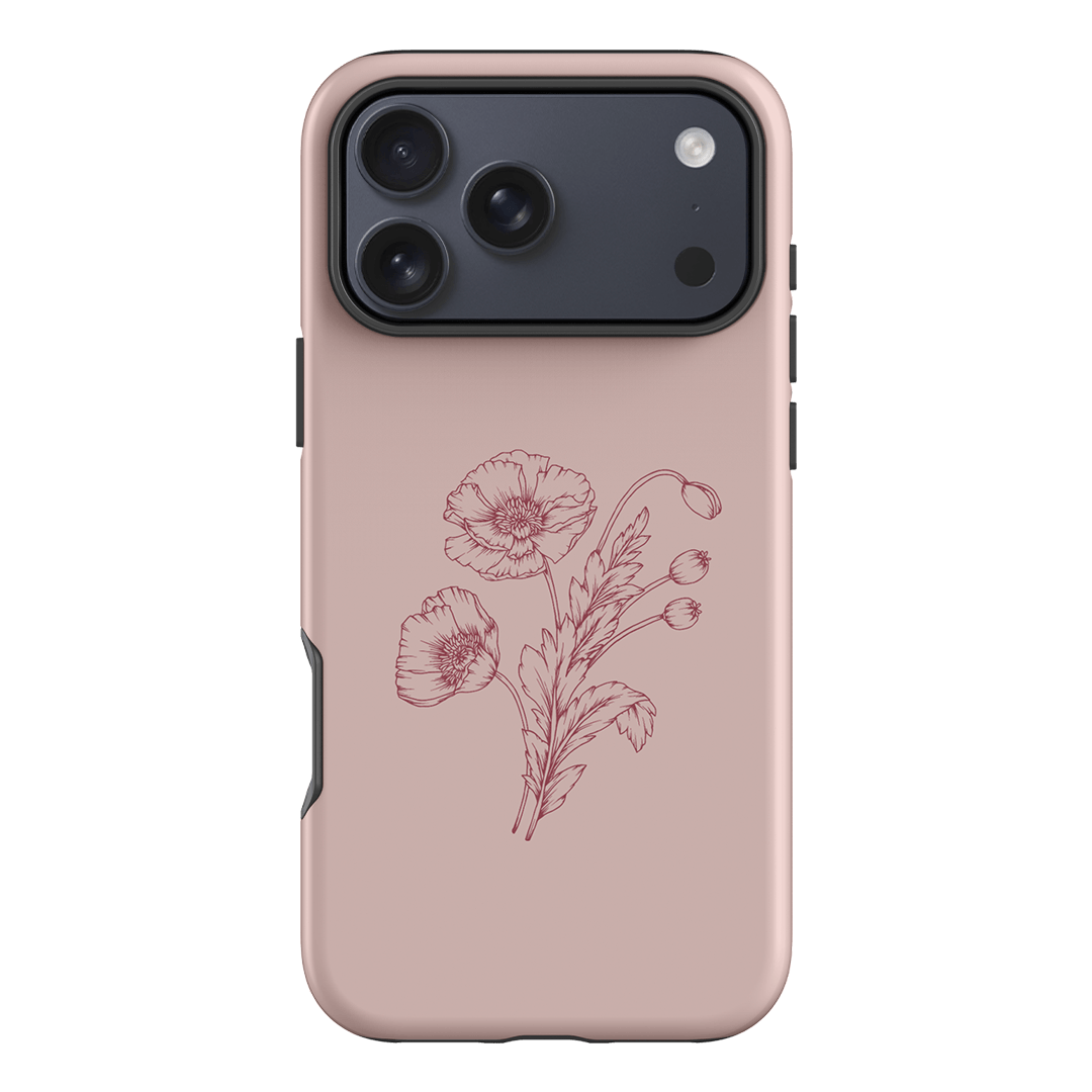 Blush Poppies Printed Phone Cases iPhone 17 Pro Max / Armoured by Typoflora - The Dairy