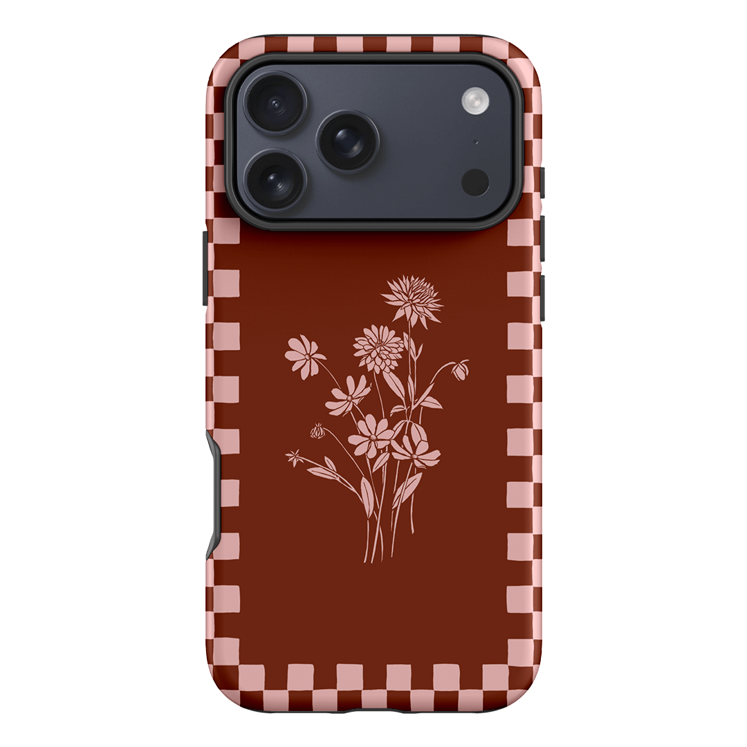 Dahlia Check Printed Phone Cases iPhone 17 Pro Max / Armoured by Typoflora - The Dairy