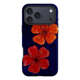 Hibiscus Flower Deep Blue Printed Phone Cases iPhone 17 Pro Max / Armoured by BG. Studio - The Dairy