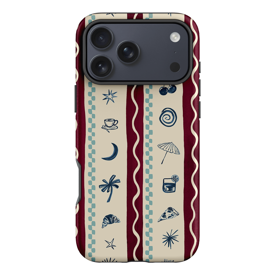Summer Snacks Burgundy Printed Phone Cases iPhone 17 Pro Max / Armoured by Charlie Taylor - The Dairy