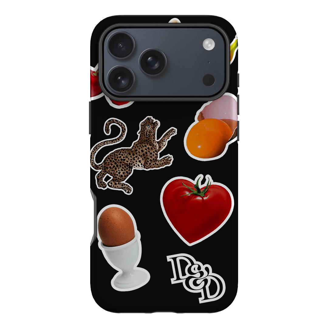 Sunday Stickers Black Printed Phone Cases by Desmond & Dempsey - The Dairy