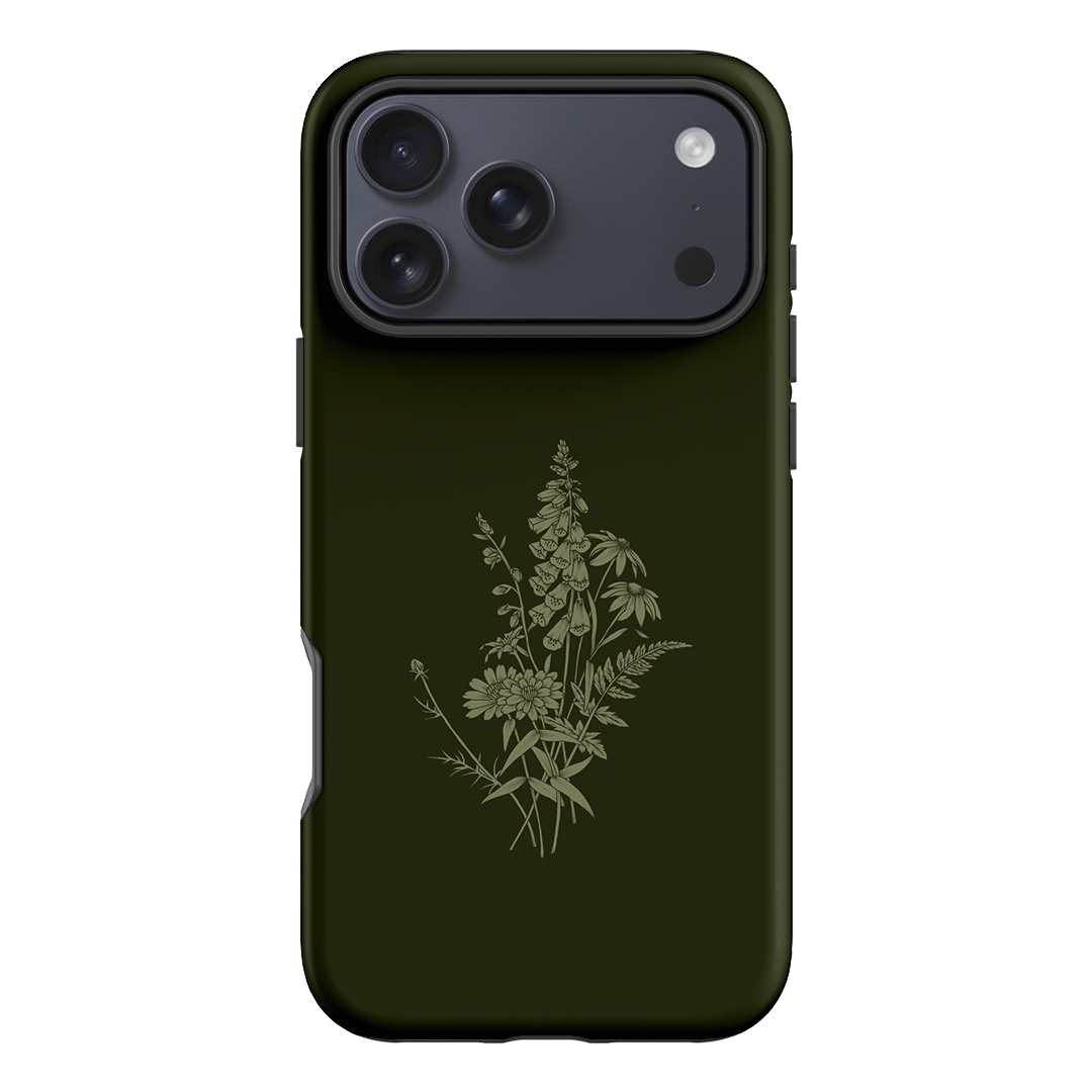 Wildflowers Olive Printed Phone Cases iPhone 17 Pro Max / Armoured by Typoflora - The Dairy