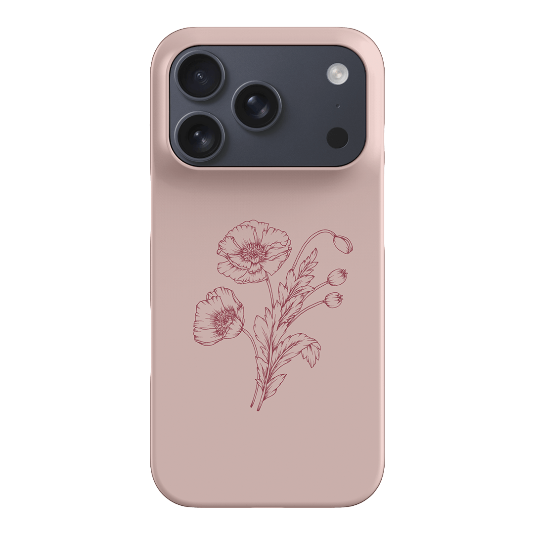 Blush Poppies Printed Phone Cases iPhone 17 Pro / Snap by Typoflora - The Dairy