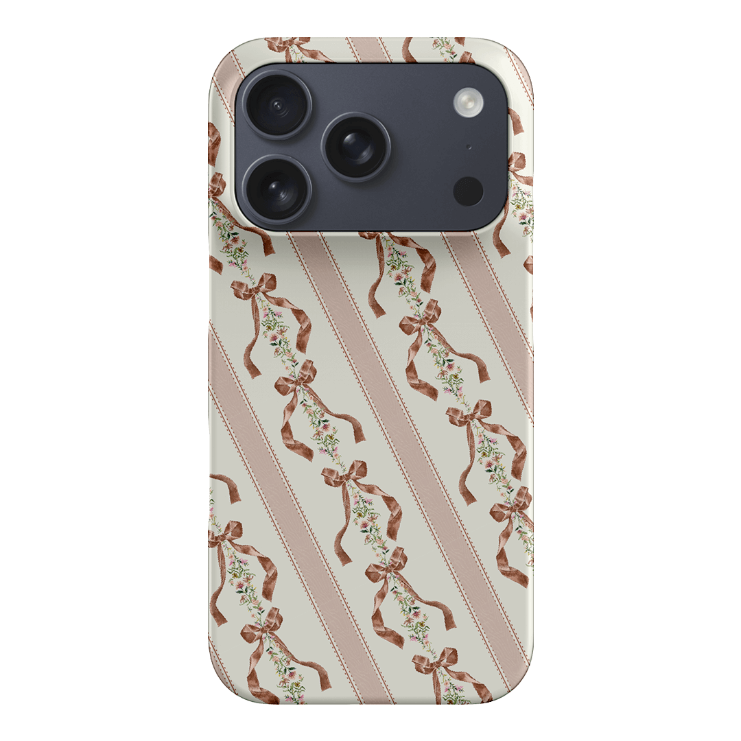 Bow Stripe Printed Phone Cases iPhone 17 Pro / Snap by Veronica Tucker - The Dairy