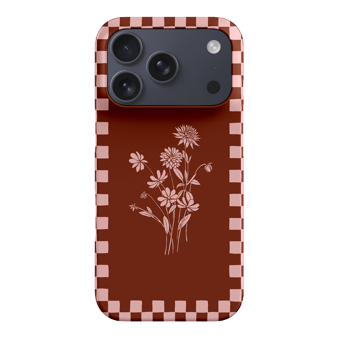 Dahlia Check Printed Phone Cases iPhone 17 Pro / Snap by Typoflora - The Dairy