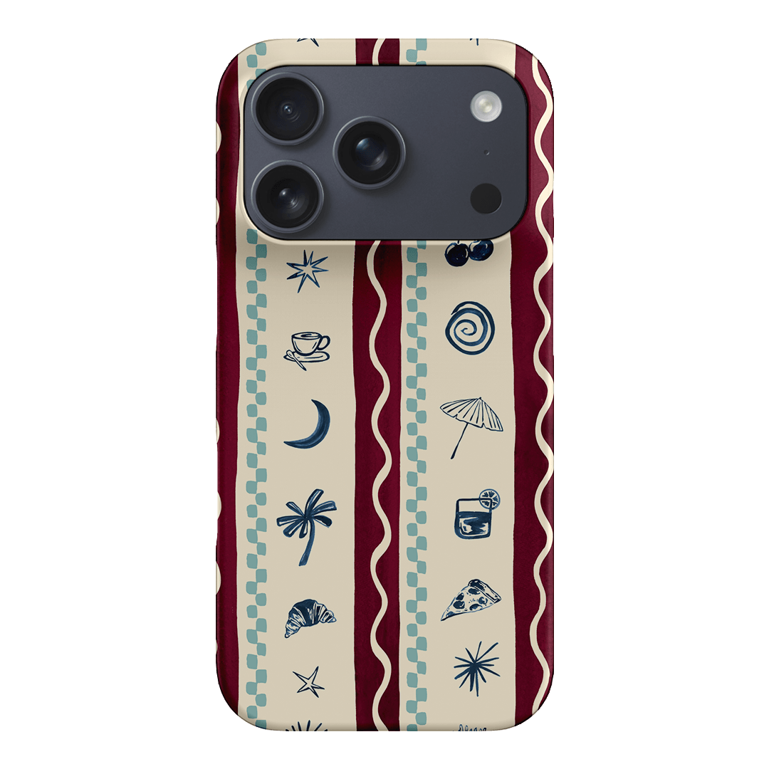 Summer Snacks Burgundy Printed Phone Cases iPhone 17 Pro / Snap by Charlie Taylor - The Dairy