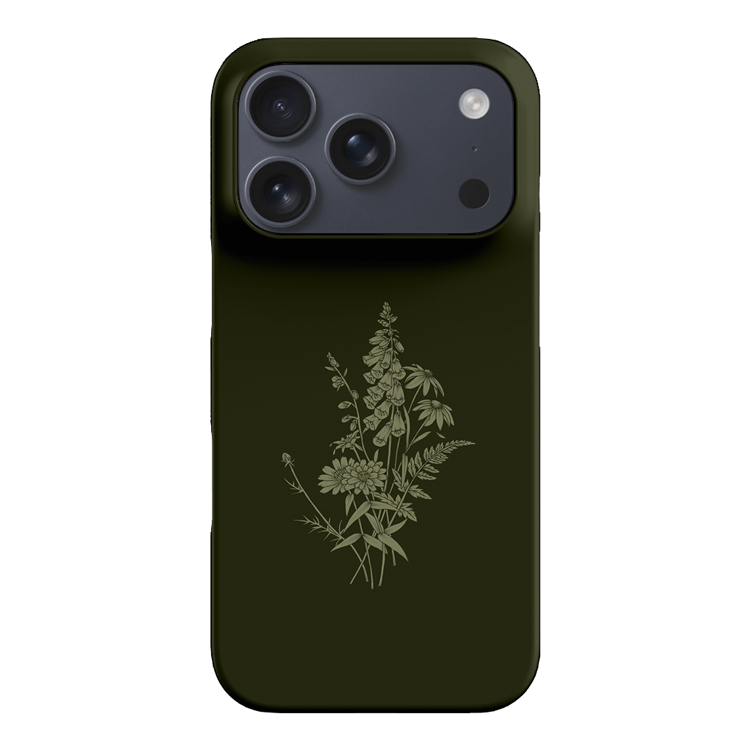 Wildflowers Olive Printed Phone Cases iPhone 17 Pro / Snap by Typoflora - The Dairy