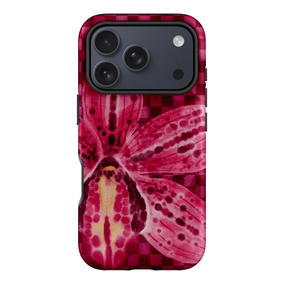 Check Orchid Printed Phone Cases iPhone 17 Pro / Armoured MagSafe by Sally Hungerford - The Dairy