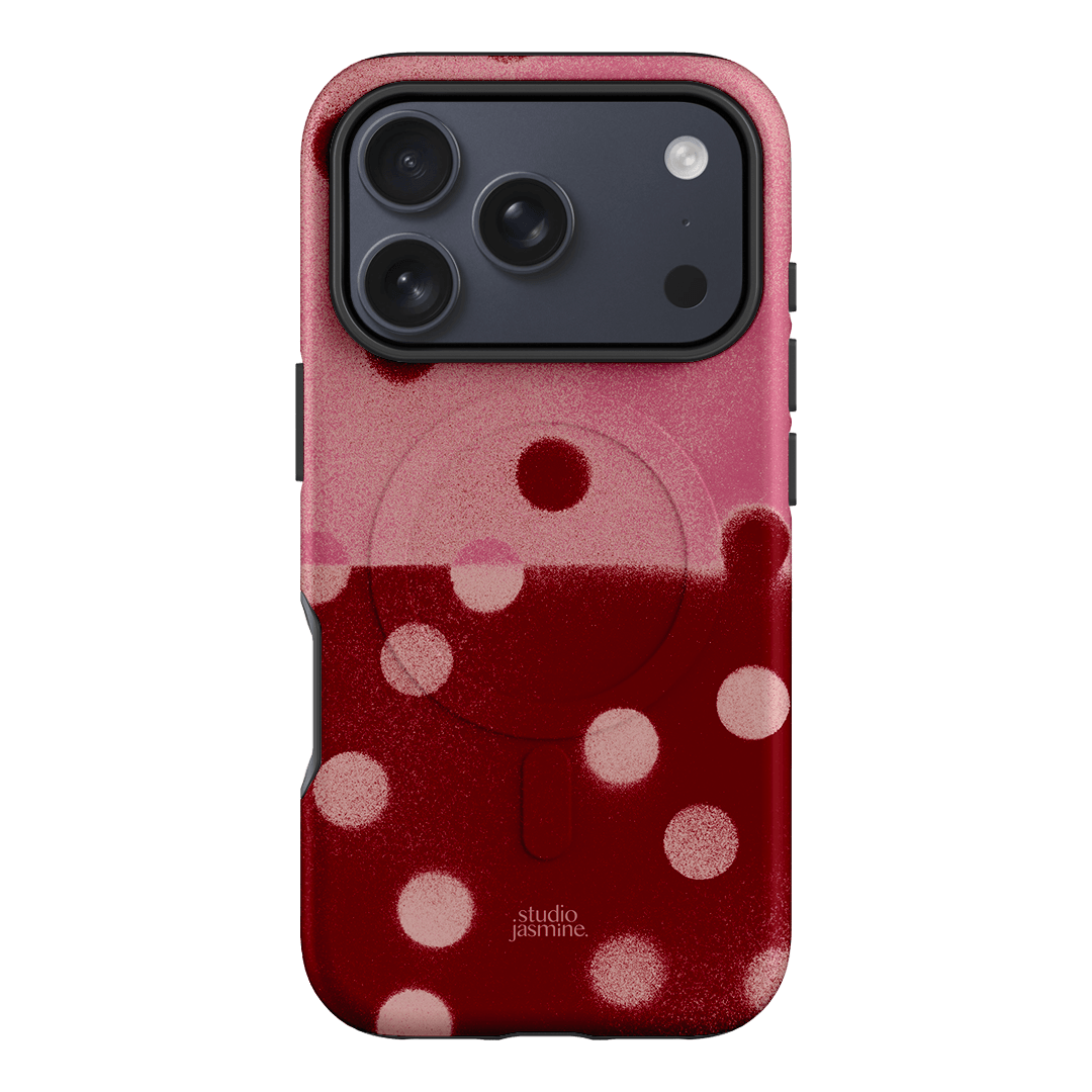 Cherry Polka Dot Printed Phone Cases iPhone 17 Pro / Armoured MagSafe by Jasmine Dowling - The Dairy