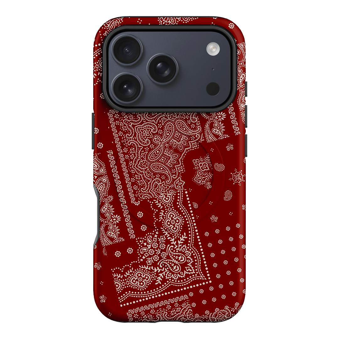 Paisley Crimson Printed Phone Cases iPhone 17 Pro / Armoured MagSafe by The Dairy - The Dairy