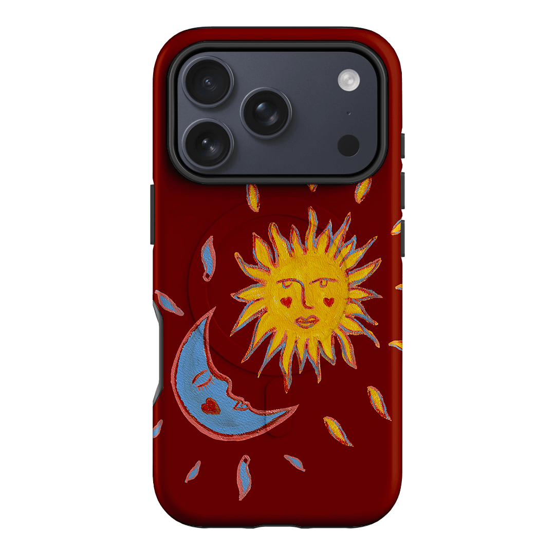 Sun & Moon Red Printed Phone Cases iPhone 17 Pro / Armoured MagSafe by BG. Studio - The Dairy
