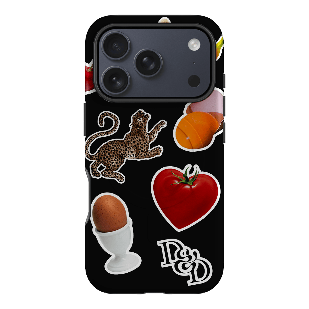 Sunday Stickers Black Printed Phone Cases by Desmond & Dempsey - The Dairy