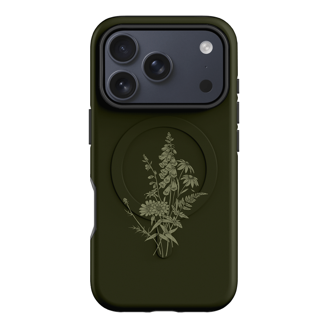 Wildflowers Olive Printed Phone Cases iPhone 17 Pro / Armoured MagSafe by Typoflora - The Dairy