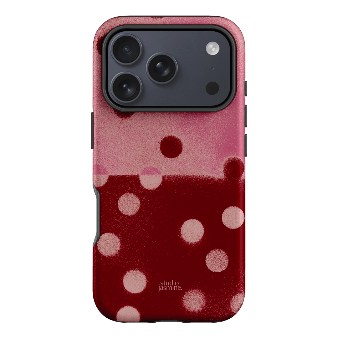 Cherry Polka Dot Printed Phone Cases iPhone 17 Pro / Armoured by Jasmine Dowling - The Dairy