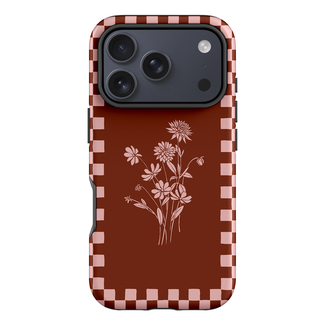 Dahlia Check Printed Phone Cases iPhone 17 Pro / Armoured by Typoflora - The Dairy