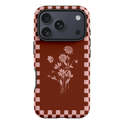 Dahlia Check Printed Phone Cases iPhone 17 Pro / Armoured by Typoflora - The Dairy