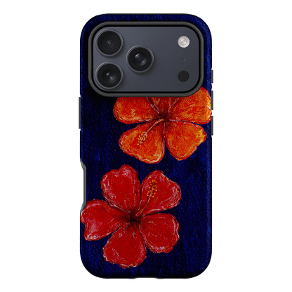 Hibiscus Flower Deep Blue Printed Phone Cases iPhone 17 Pro / Armoured by BG. Studio - The Dairy