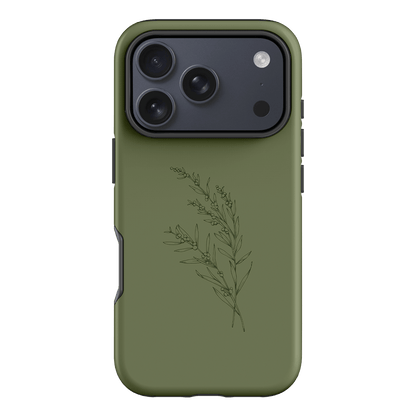 Khaki Wattle Printed Phone Cases iPhone 17 Pro / Armoured by Typoflora - The Dairy
