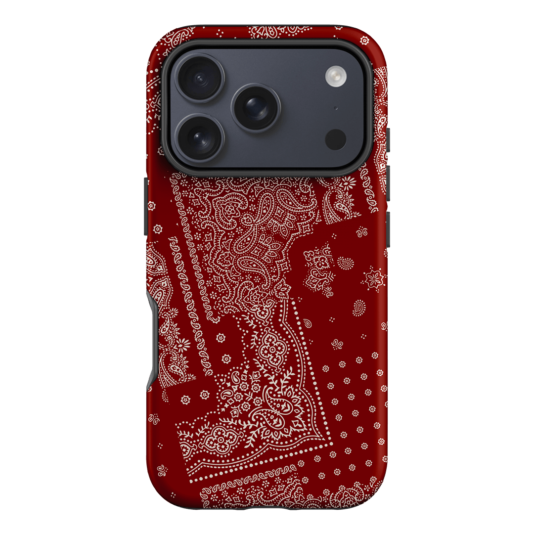 Paisley Crimson Printed Phone Cases iPhone 17 Pro / Armoured by The Dairy - The Dairy