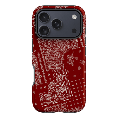 Paisley Crimson Printed Phone Cases iPhone 17 Pro / Armoured by The Dairy - The Dairy