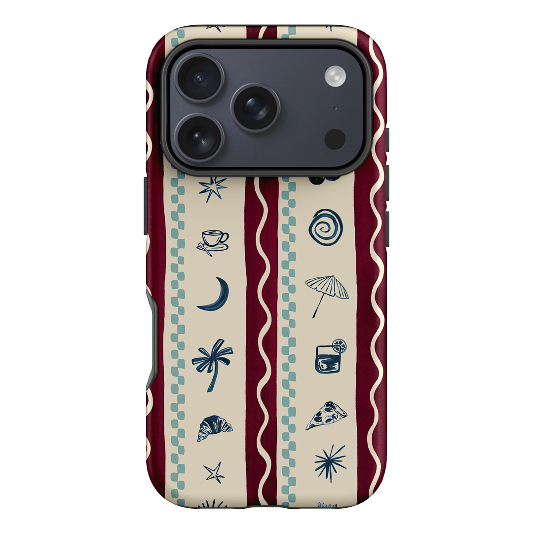 Summer Snacks Burgundy Printed Phone Cases iPhone 17 Pro / Armoured by Charlie Taylor - The Dairy
