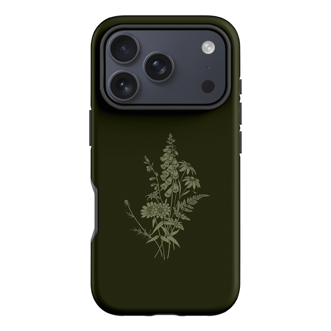 Wildflowers Olive Printed Phone Cases iPhone 17 Pro / Armoured by Typoflora - The Dairy