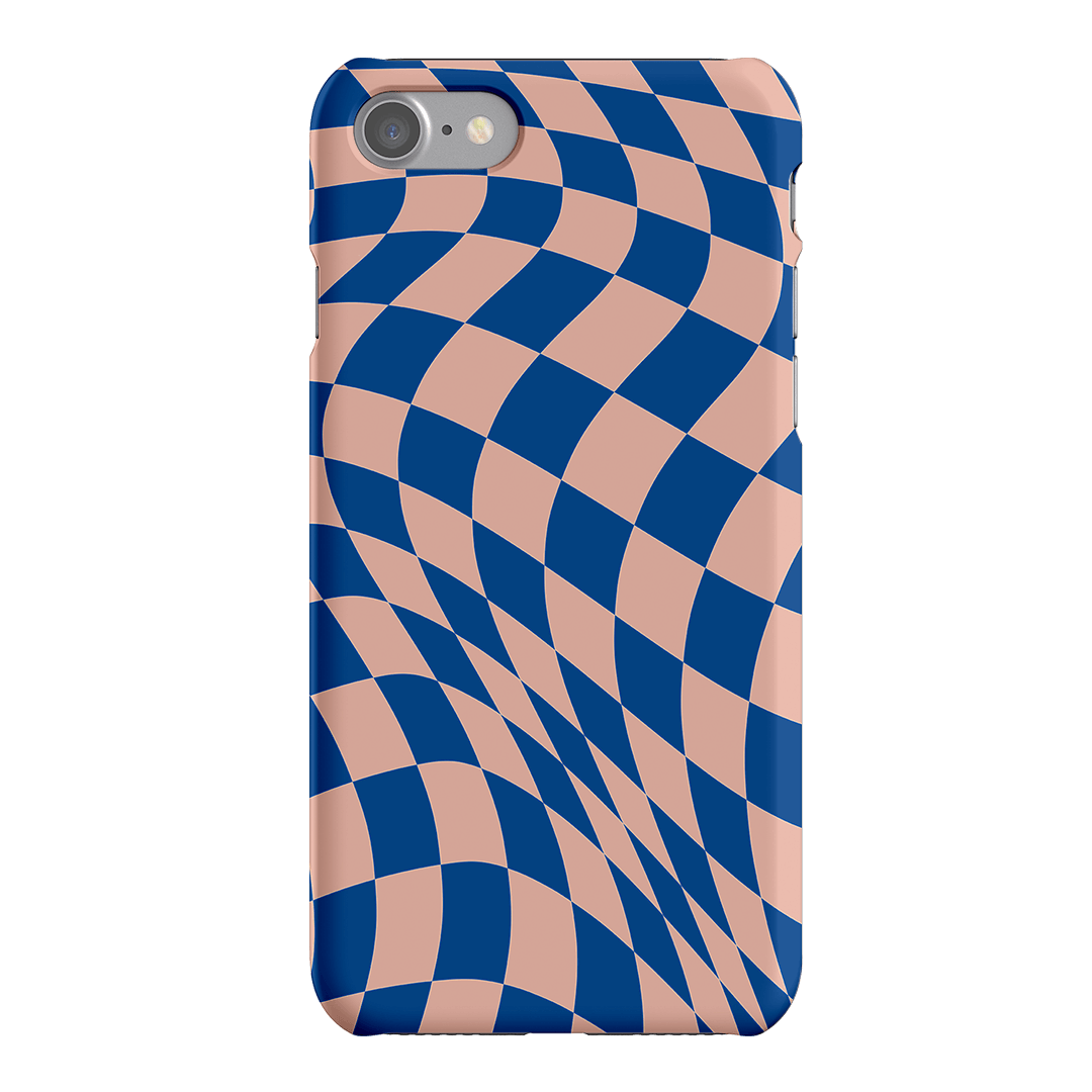 Wavy Check Cobalt on Blush Matte Case Matte Phone Cases iPhone SE / Snap by The Dairy - The Dairy