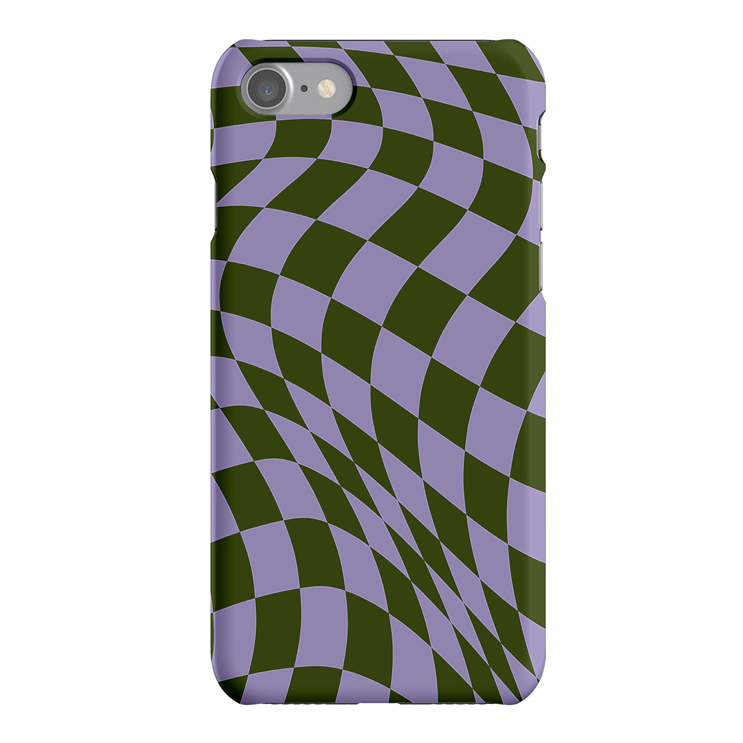 Wavy Check Forest on Lilac Matte Case Matte Phone Cases iPhone SE / Snap by The Dairy - The Dairy