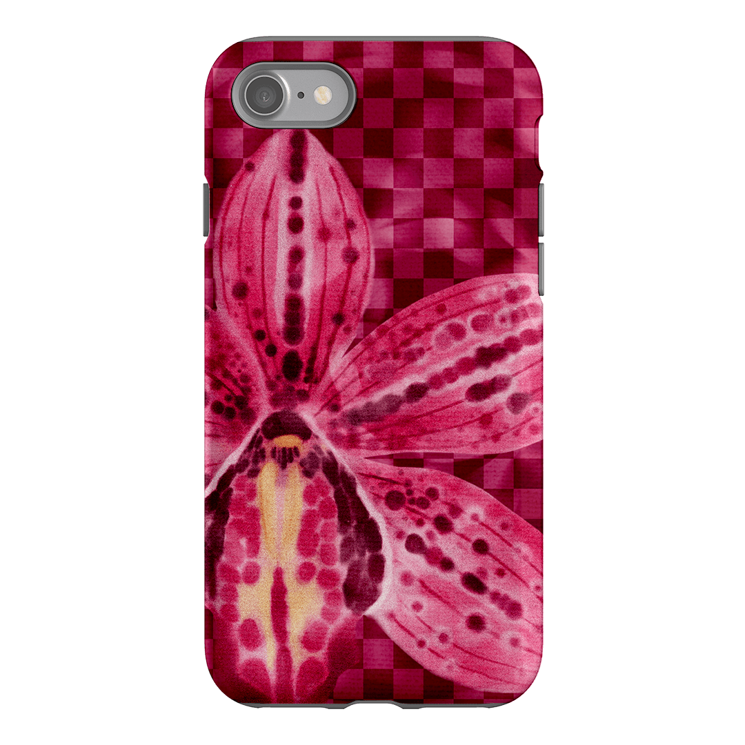 Check Orchid Printed Phone Cases iPhone SE / Armoured by Sally Hungerford - The Dairy