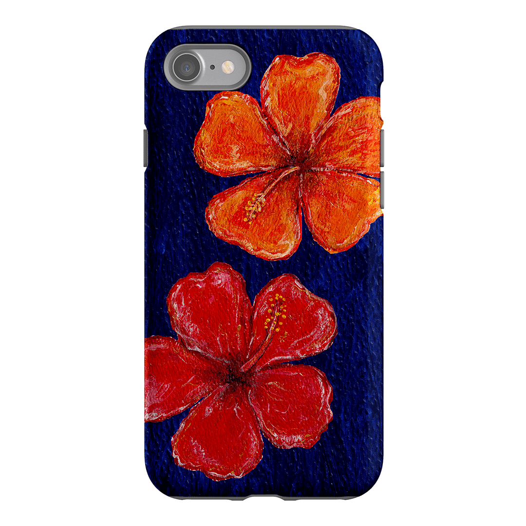 Hibiscus Flower Deep Blue Printed Phone Cases iPhone SE / Armoured by BG. Studio - The Dairy