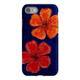 Hibiscus Flower Deep Blue Printed Phone Cases iPhone SE / Armoured by BG. Studio - The Dairy