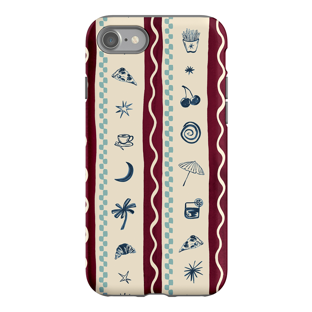 Summer Snacks Burgundy Printed Phone Cases iPhone SE / Armoured by Charlie Taylor - The Dairy