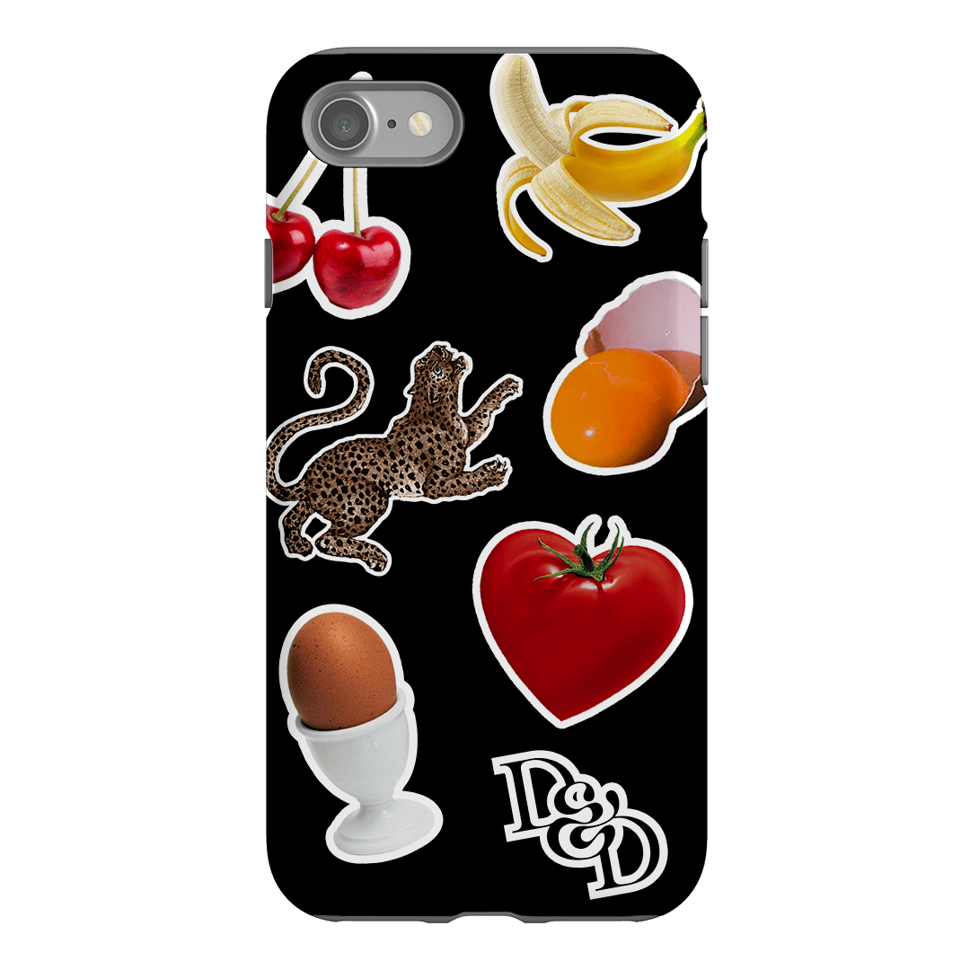 Sunday Stickers Black Printed Phone Cases by Desmond & Dempsey - The Dairy