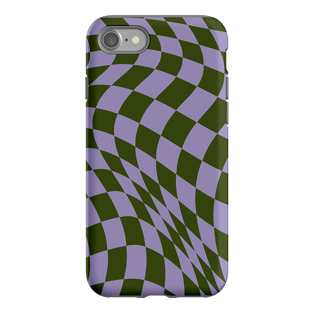 Wavy Check Forest on Lilac Matte Case Matte Phone Cases iPhone SE / Armoured by The Dairy - The Dairy