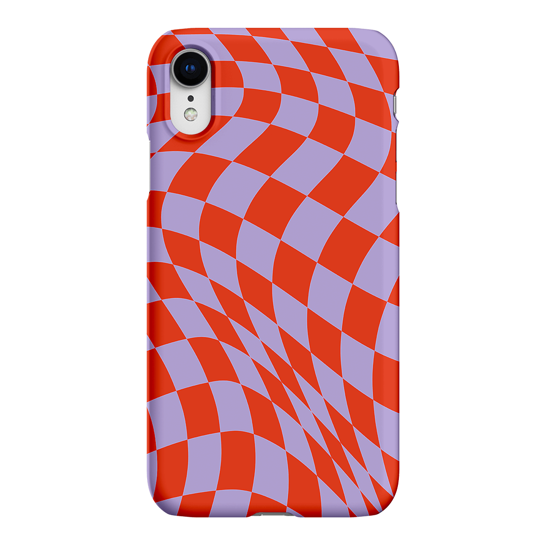 Wavy Check Scarlet on Lilac Matte Case Matte Phone Cases iPhone XR / Snap by The Dairy - The Dairy