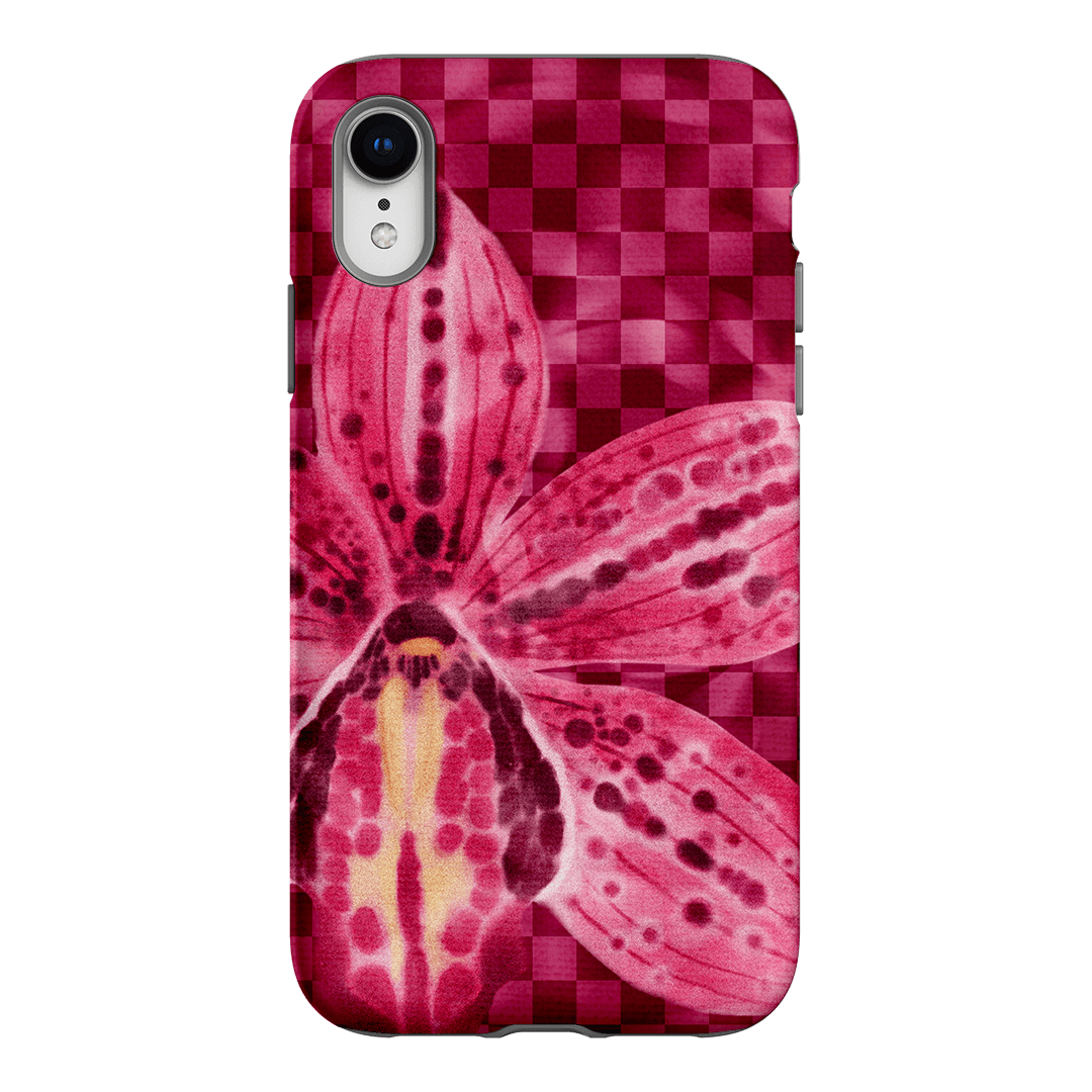 Check Orchid Printed Phone Cases iPhone XR / Armoured by Sally Hungerford - The Dairy