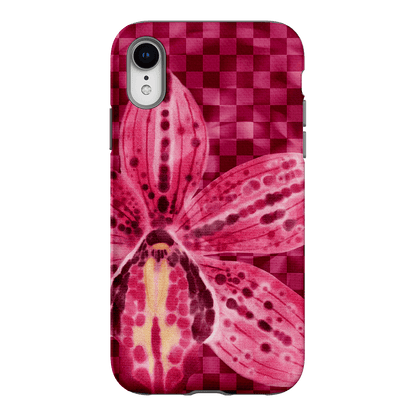 Check Orchid Printed Phone Cases iPhone XR / Armoured by Sally Hungerford - The Dairy