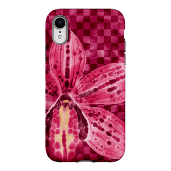 Check Orchid Printed Phone Cases iPhone XR / Armoured by Sally Hungerford - The Dairy
