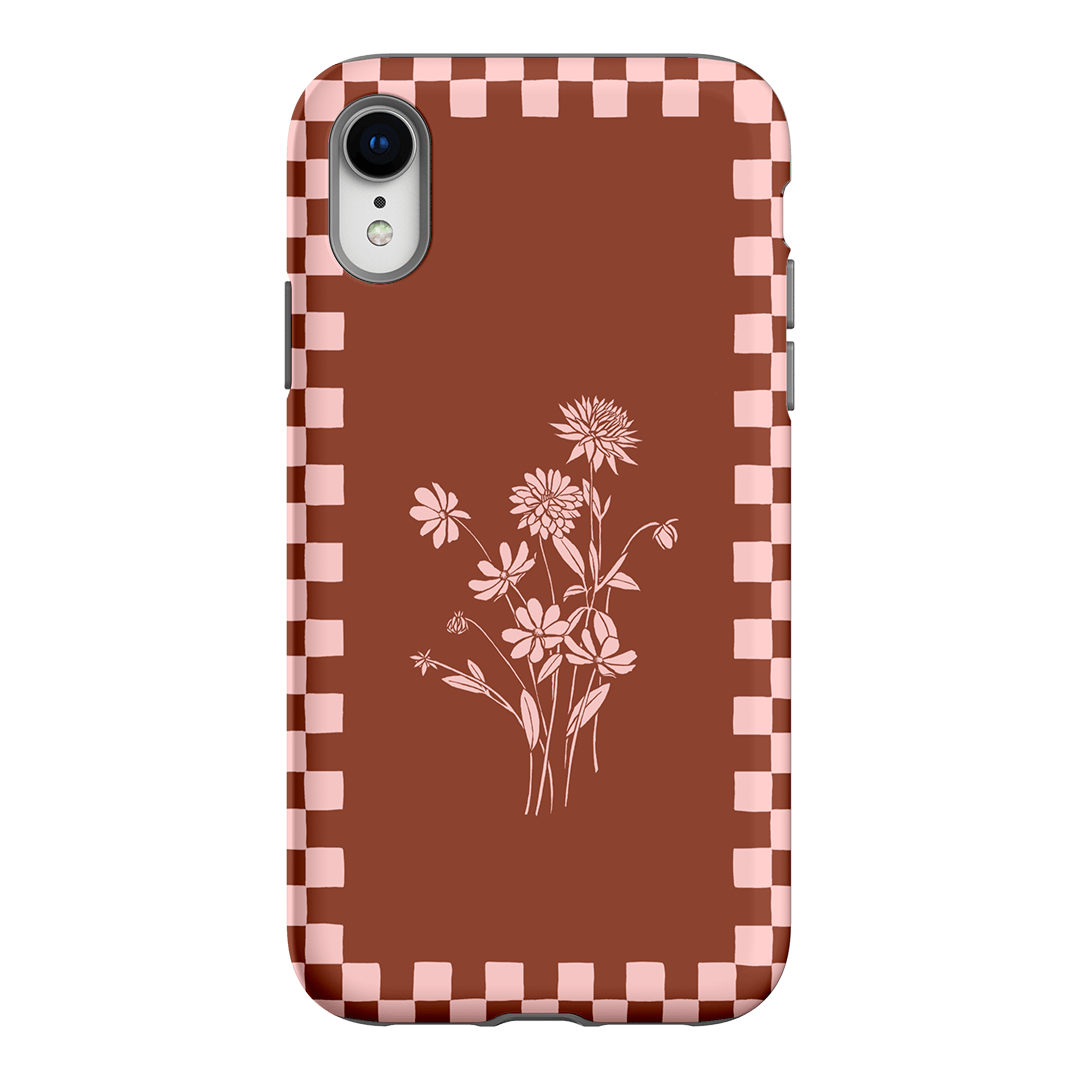 Dahlia Check Printed Phone Cases iPhone XR / Armoured by Typoflora - The Dairy