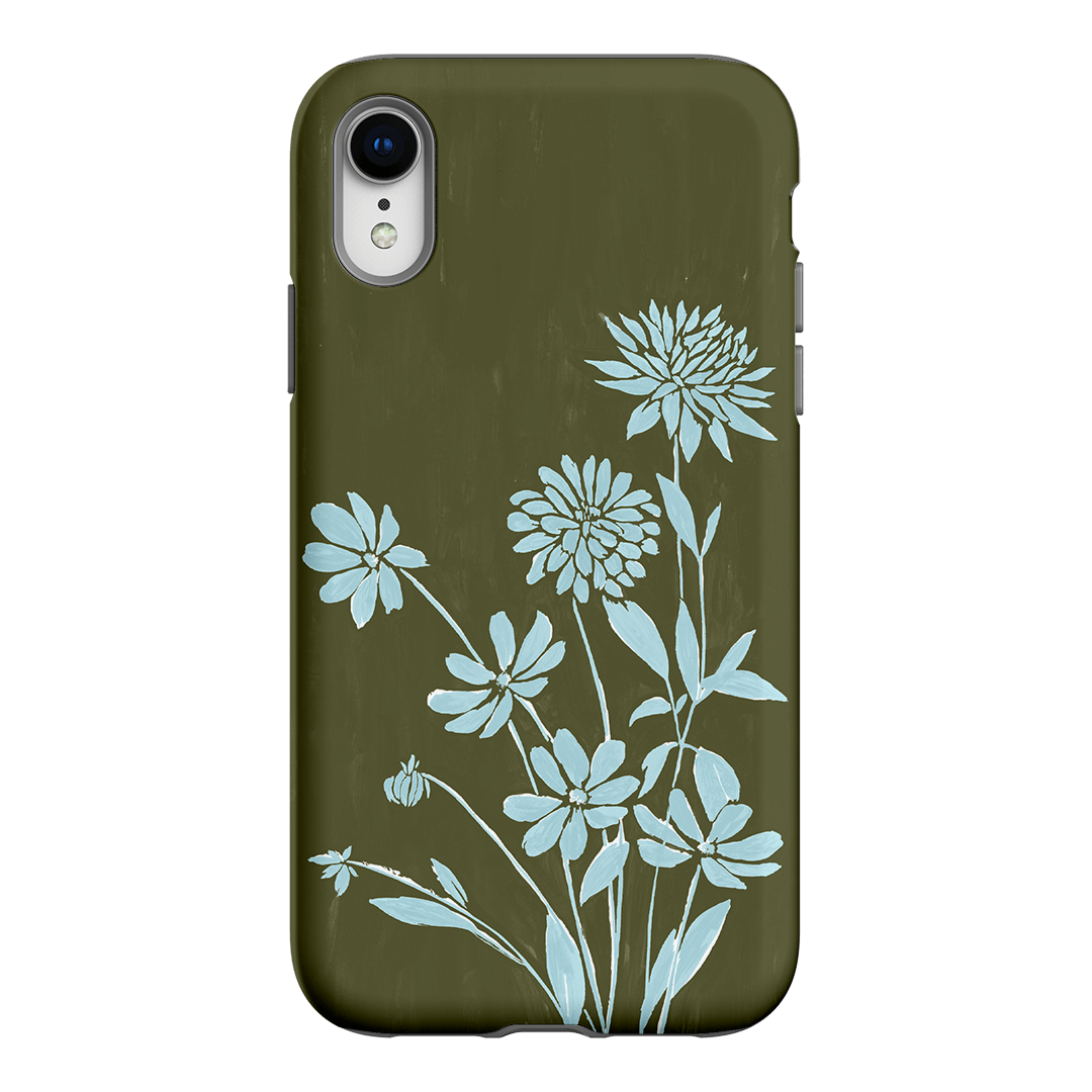 Dahlia Khaki Printed Phone Cases iPhone XR / Armoured by Typoflora - The Dairy