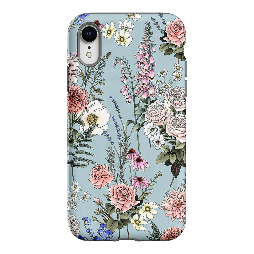 Garden Party Blue Printed Phone Cases iPhone XR / Armoured by Typoflora - The Dairy