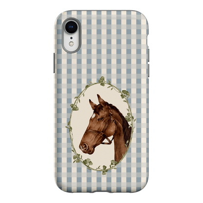 Gingham Horse Printed Phone Cases iPhone XR / Armoured by Kasiags Art - The Dairy