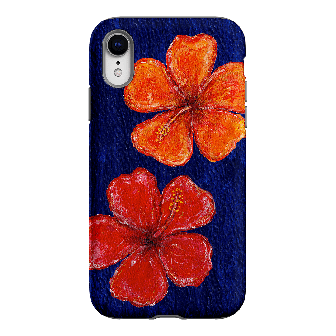 Hibiscus Flower Deep Blue Printed Phone Cases iPhone XR / Armoured by BG. Studio - The Dairy