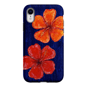 Hibiscus Flower Deep Blue Printed Phone Cases iPhone XR / Armoured by BG. Studio - The Dairy