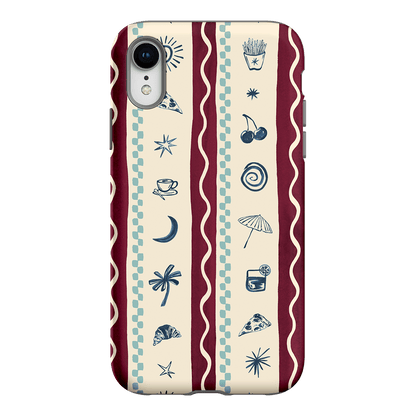 Summer Snacks Burgundy Printed Phone Cases iPhone XR / Armoured by Charlie Taylor - The Dairy