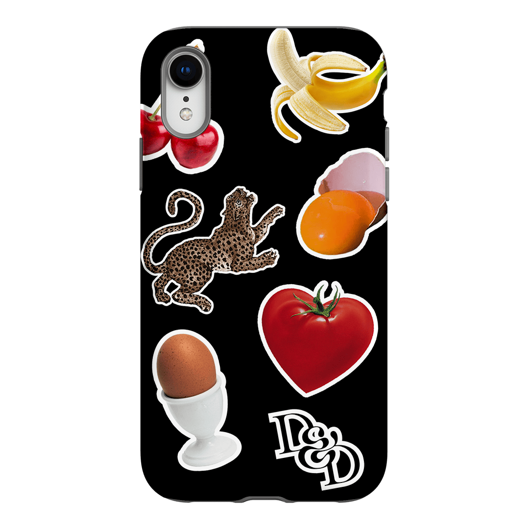 Sunday Stickers Black Printed Phone Cases by Desmond & Dempsey - The Dairy
