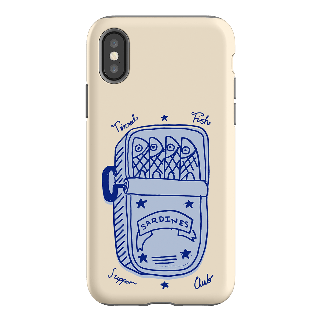 Sardine Social Blue Printed Phone Cases iPhone XS / Armoured by The Dairy - The Dairy