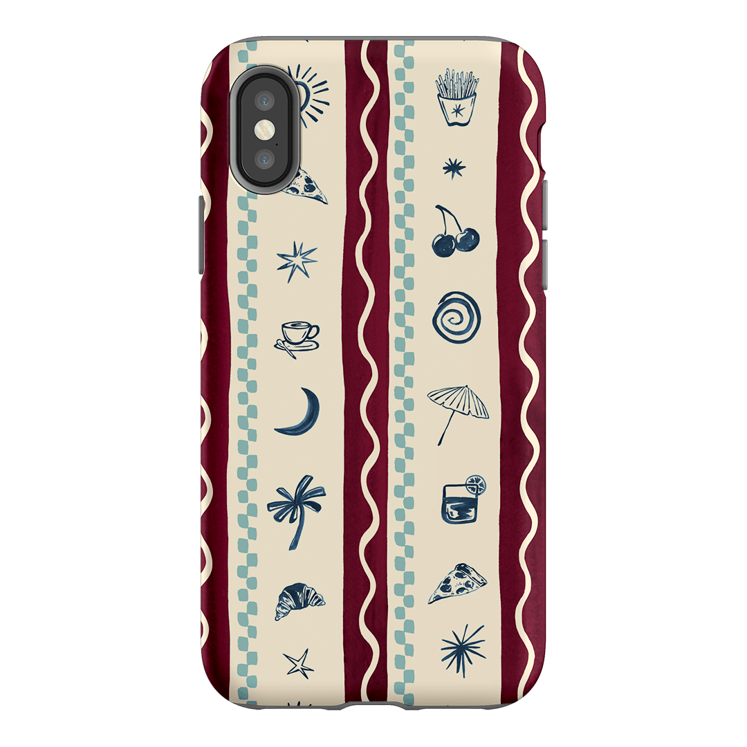 Summer Snacks Burgundy Printed Phone Cases iPhone XS / Armoured by Charlie Taylor - The Dairy