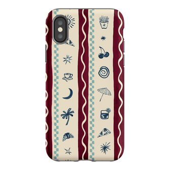 Summer Snacks Burgundy Printed Phone Cases iPhone XS / Armoured by Charlie Taylor - The Dairy