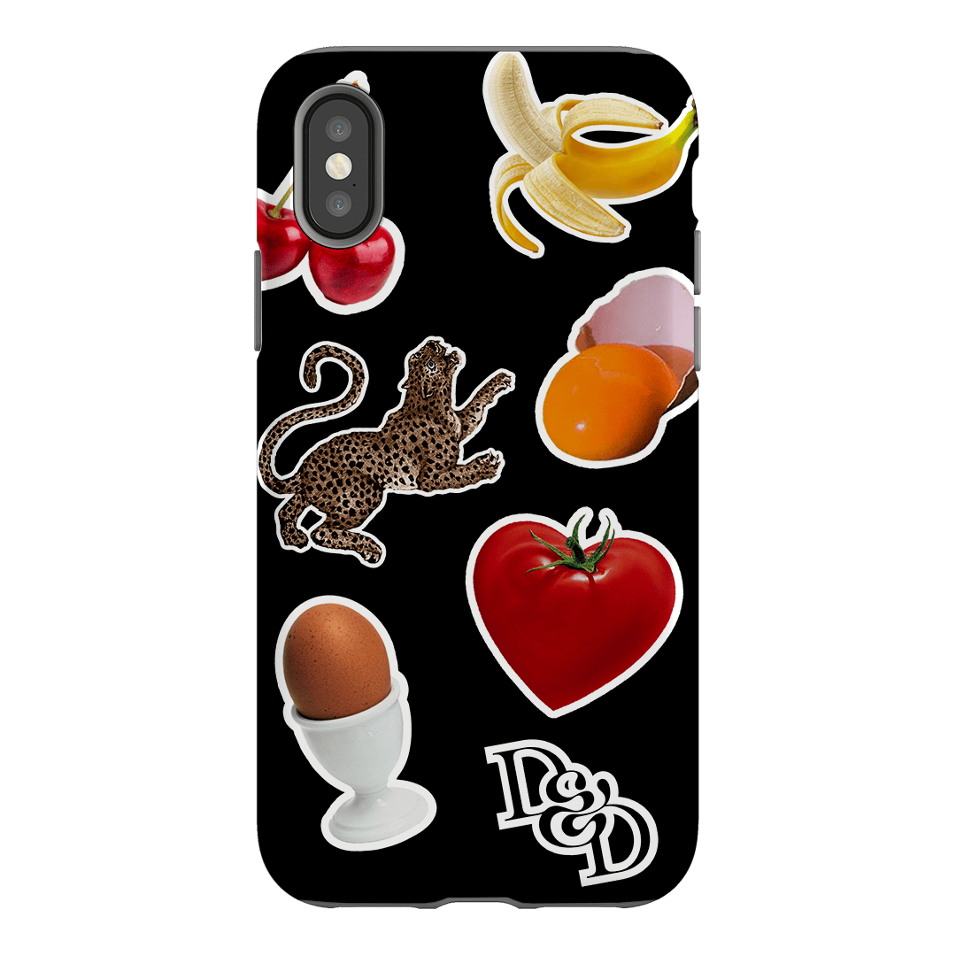 Sunday Stickers Black Printed Phone Cases by Desmond & Dempsey - The Dairy